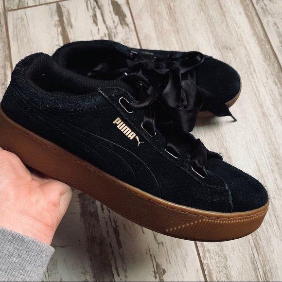 puma satin lace sneakers